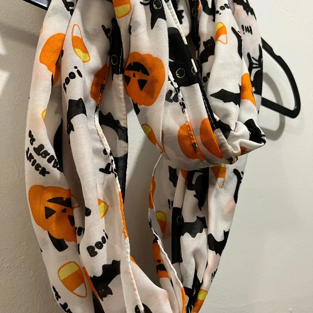 Halloween Women’s Infinity Wrap Cowl Scarves Trio Bundle Sugar Skull Pumpkin Bat